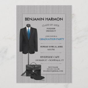 Convite Terno Masculino Risca de Giz para Formatura