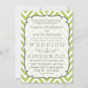 Convite Ternos Broto Lime Verde Listras Chevron Casamento