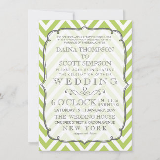 Convite Ternos Broto Lime Verde Listras Chevron Casamento