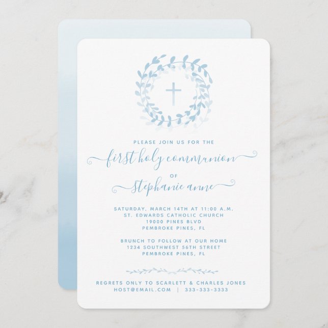 Convite Terra Azul da Comunidade e Cruz (Frente/Verso)