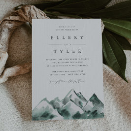 Convite Terra | Casamento de Montanha de Aquarela de inver