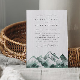 Convite Terra | Casamento de Watercolor Mountain Range