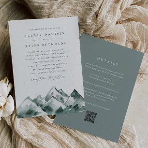 Convite Terra Casamento Duplo-Lado Da Cordilheira