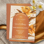 Convite Terra Cotta Bohemian Watercolor Floral Birthday<br><div class="desc">Convite de aniversário de estilo boêmico com elegante design de terra cotta com flores a aquarela. Adorável para um aniversário de outono.</div>