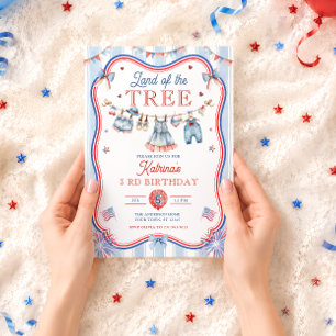 Convite Terra das Três Meninas Festa de 3 Anos