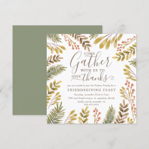 Convite Terra de Aquarela do outono de ação de amizade