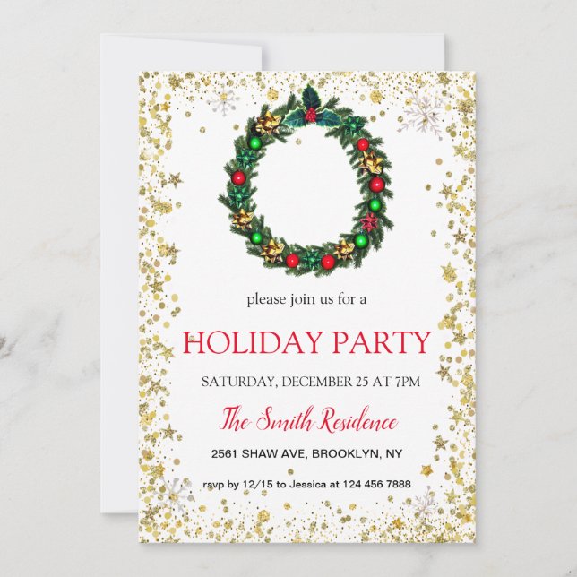 Convite Terra de Natal, Ouros e Estrelas (Frente)