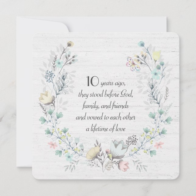 Convite Terra do 10.º Aniversário sobre Madeira (Frente)