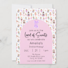 Convite Terra do Sweets Nutcracker Foto de Aniversário