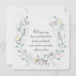 Convite Terra dos 45 anos sobre madeira