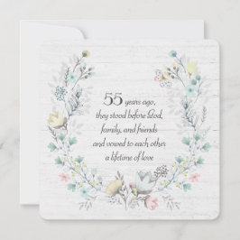 Convite Terra dos 55 anos sobre madeira