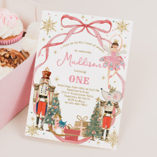 Convite Terra dos Doces de Aniversário do Quebra-Nozes Laç