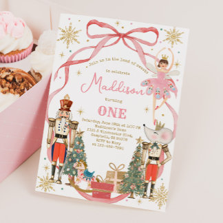 Convite Terra dos Doces de Aniversário do Quebra-Nozes Laç