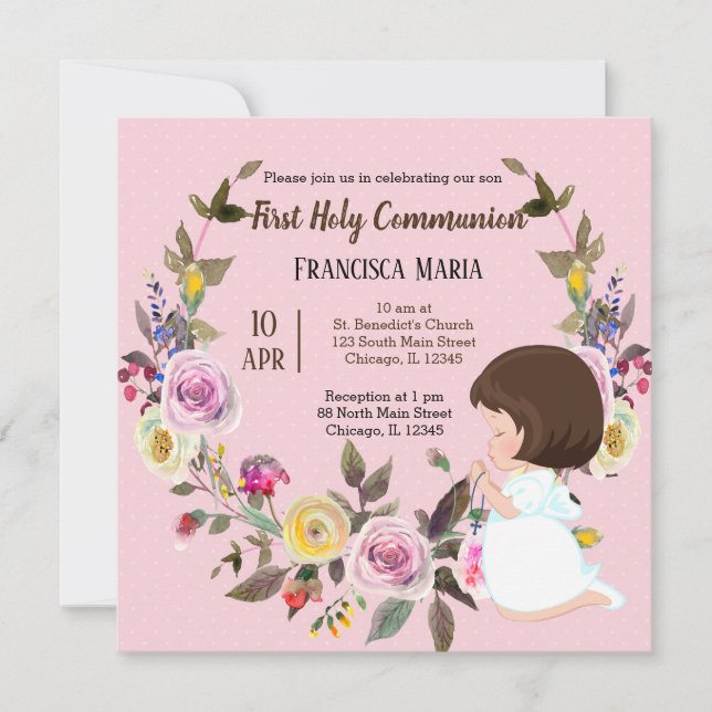 Convite Terra Santa da Comunhão * escolha a cor do fundo (Frente)