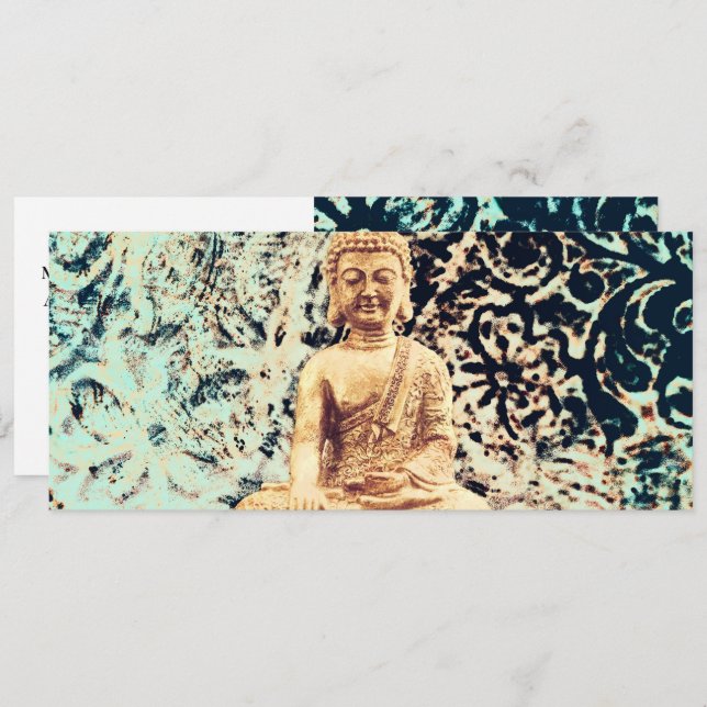 Convite Terra Sentando Buda Elegante Zen Gift Certificate (Frente/Verso)