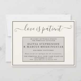 Convite Terra tons adiou o evento Love is Patient