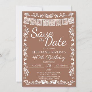 Convite Terracota Cielito Lindo Save the Date 40 Aniversár