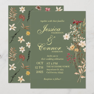 Convite Terracota Colorful Wildflower boho Weds