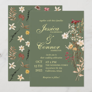Convite Terracota Colorful Wildflower boho Weds