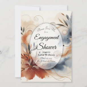 Convite Terracota Crepúsculo e Botões de Azul-Marinho noiv