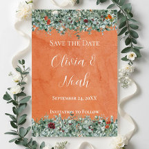 Terracota Eucalipto Borgonha Laranja Floral STD