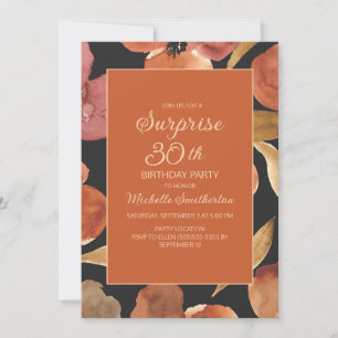 Convite Terracota Floral Laranja Queimada Preto Surpresa 3