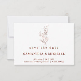 Convite Terracota Floral Outono Indie Salve a data