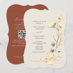 Convite Terracota Flores Boho Casamento de Outono