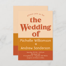 Convite Terracota Laranja Moderno Retrô 3.5x5