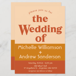 Convite Terracota Laranja Moderno Retro 6.5x8.75