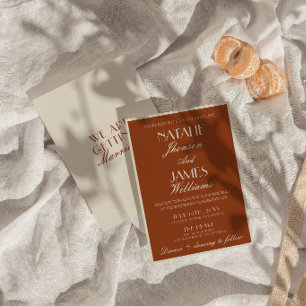 Convite Terracota Laranja Queimada Dinheiro Antigo Casamen