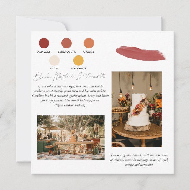 Convite Terracota Nascer do Sol | Paleta de Cores Laranja  (Frente)