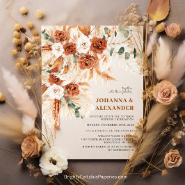 Convite Terracota Vibrante e Ousada Casamento Boho Boêmio
