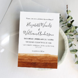 Convite Terracotta Abstrato Desert Boho Wedding