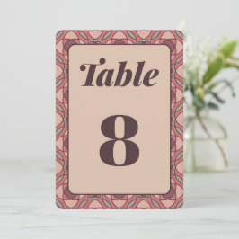 Convite Terracotta and Dusty Rose Art Deco Table Number