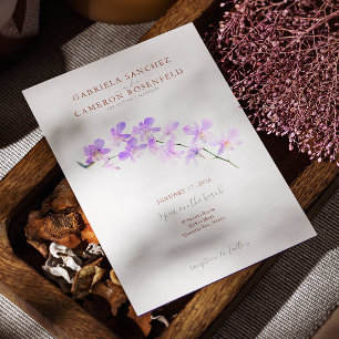 Convite Terracotta Aquarela Boho Floral Orquídeas Casament