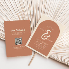 Convite Terracotta Arch Formal Back and Front Wedding  