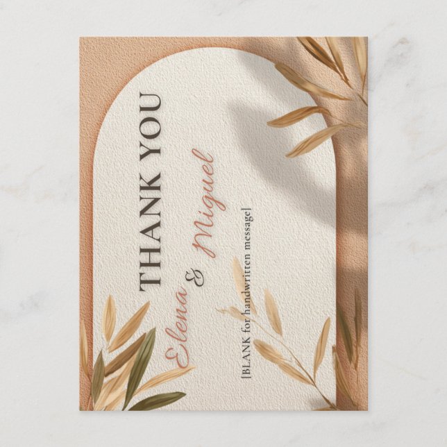 Convite Terracotta Arch Wedding Thank You Card (Frente)