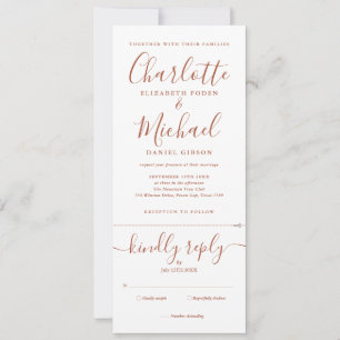 Convite Terracotta Assinatura Script Tudo Em Um Casamento