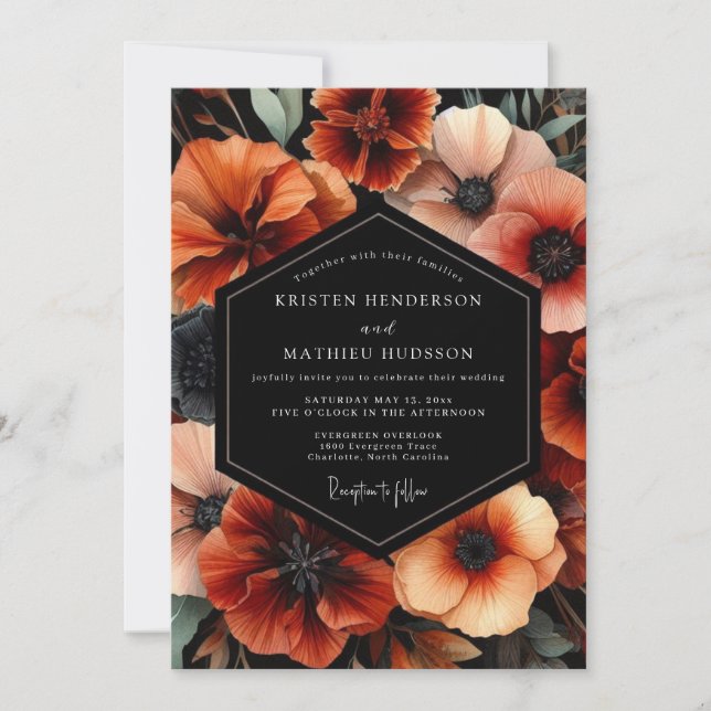 Convite Terracotta Bloom Harvest Wedding (Frente)