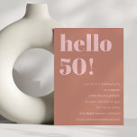 Convite Terracotta Blush Modern Birthday<br><div class="desc">Tipografia a negrito Convidado para Festa de aniversário Terracotta e Rosa Escuro</div>