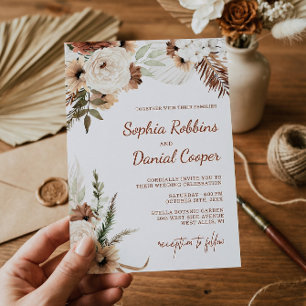 Convite Terracotta Bohemian Floral Earthy Wedding
