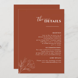 Convite Terracotta Boho Itinerário, Programa de Casamento