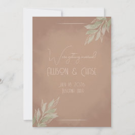 Convite Terracotta Boho Minimalist Save the Date card