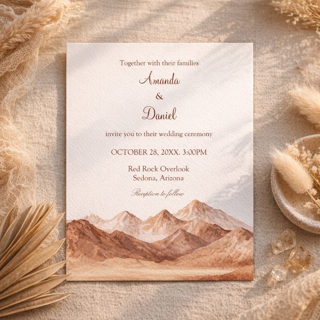 Convite Terracotta Boho Mountain Southwest Wedding  (Criador carregado)