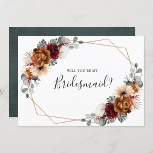 Convite Terracotta Burgundy Você Será A Minha Porta-Pontas