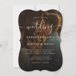 Convite Terracotta Calliografia Script Bohemian Wedding