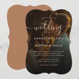 Convite Terracotta Calliografia Script Bohemian Wedding