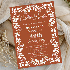 Convite Terracotta Cielito Lindo aniversário de 40 anos me