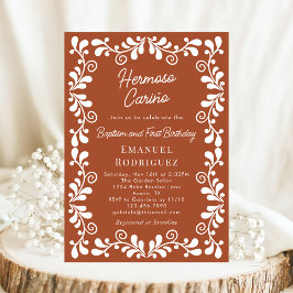 Convite Terracotta Cielito Lindo Batismo e Primeiro Aniver